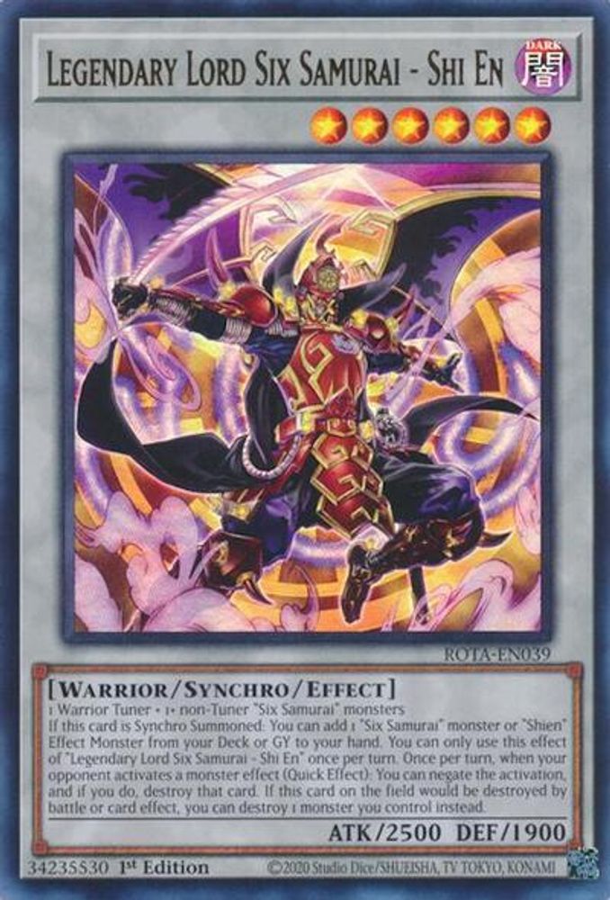 Legendary Lord Six Samurai - Shi En - (ROTA-EN039) Ultra Rare - 1st Edition