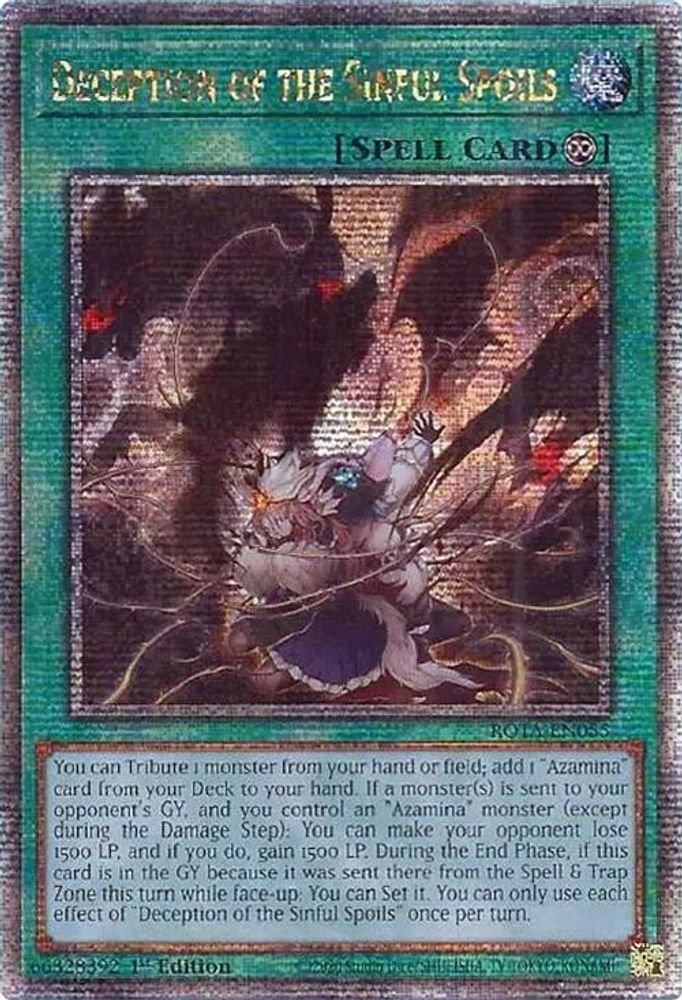 [QUARTER CENTURY RARE] Deception of the Sinful Spoils (Quarter Century Secret Rare) - (ROTA-EN055) - 1st Edition