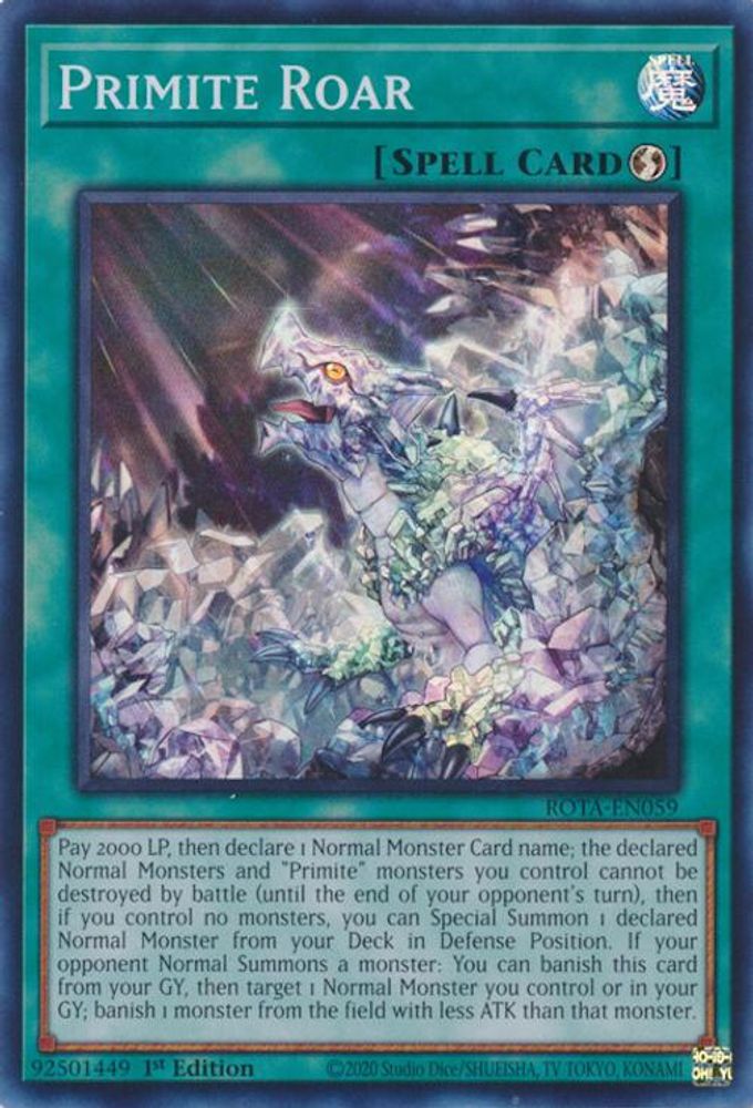Primite Roar - (ROTA-EN059) Super Rare - 1st Edition