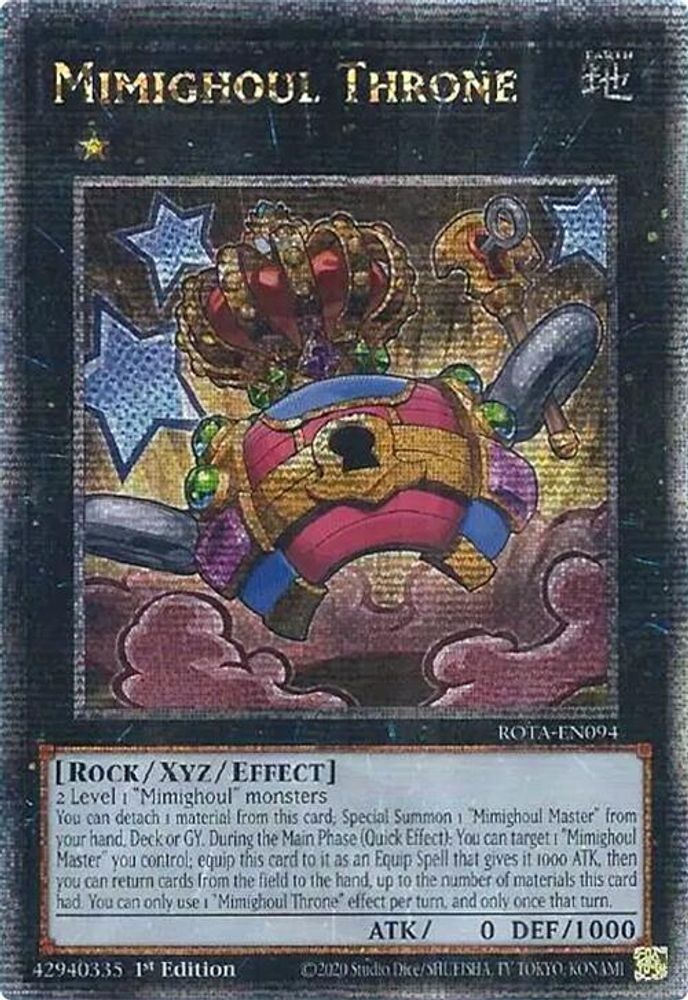 [QUARTER CENTURY RARE] Mimighoul Throne (Quarter Century Secret Rare) - (ROTA-EN094) - 1st Edition