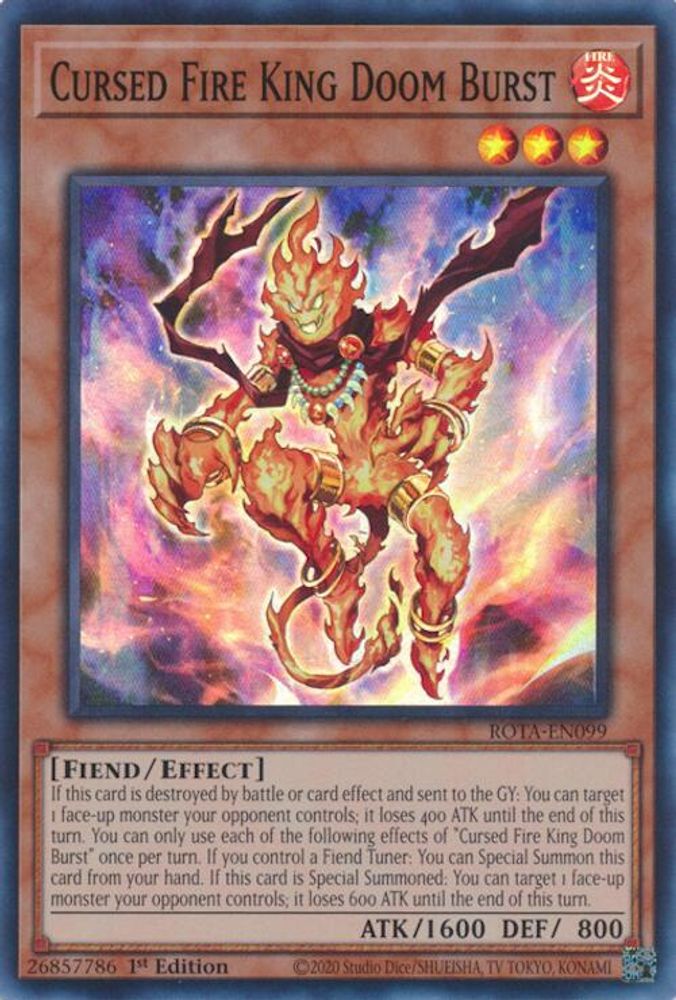 Cursed Fire King Doom Burst - (ROTA-EN099) Super Rare - 1st Edition