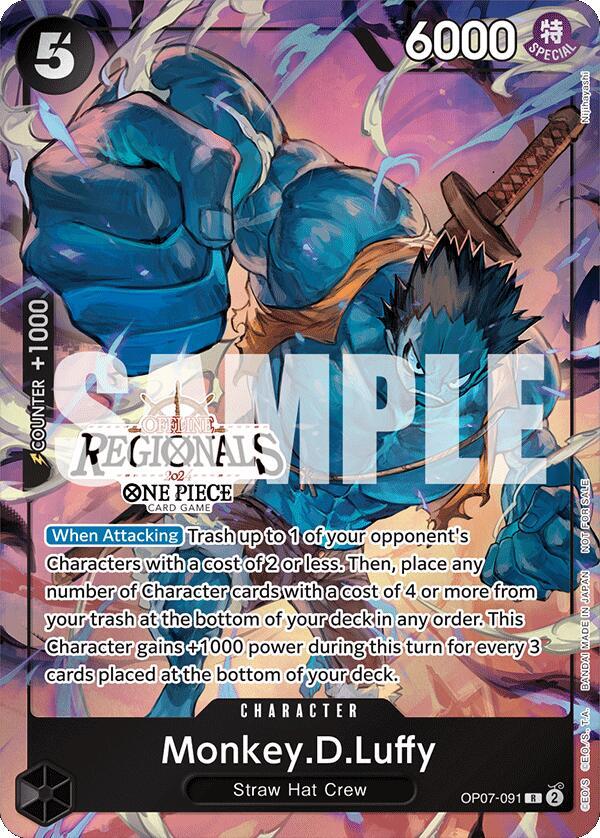 Monkey.D.Luffy - OP07-091 - 2024 OFFLINE Regionals Participant Promo