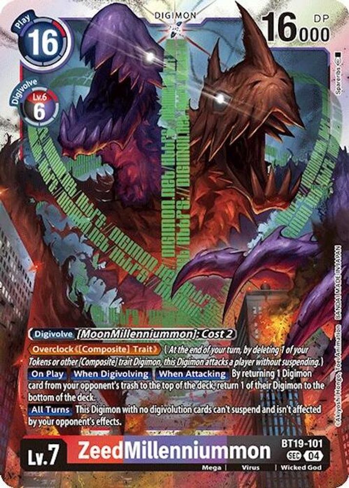 ZeedMillenniummon (BT19-101) Secret Rare - Digimon Release Special Booster 2.0