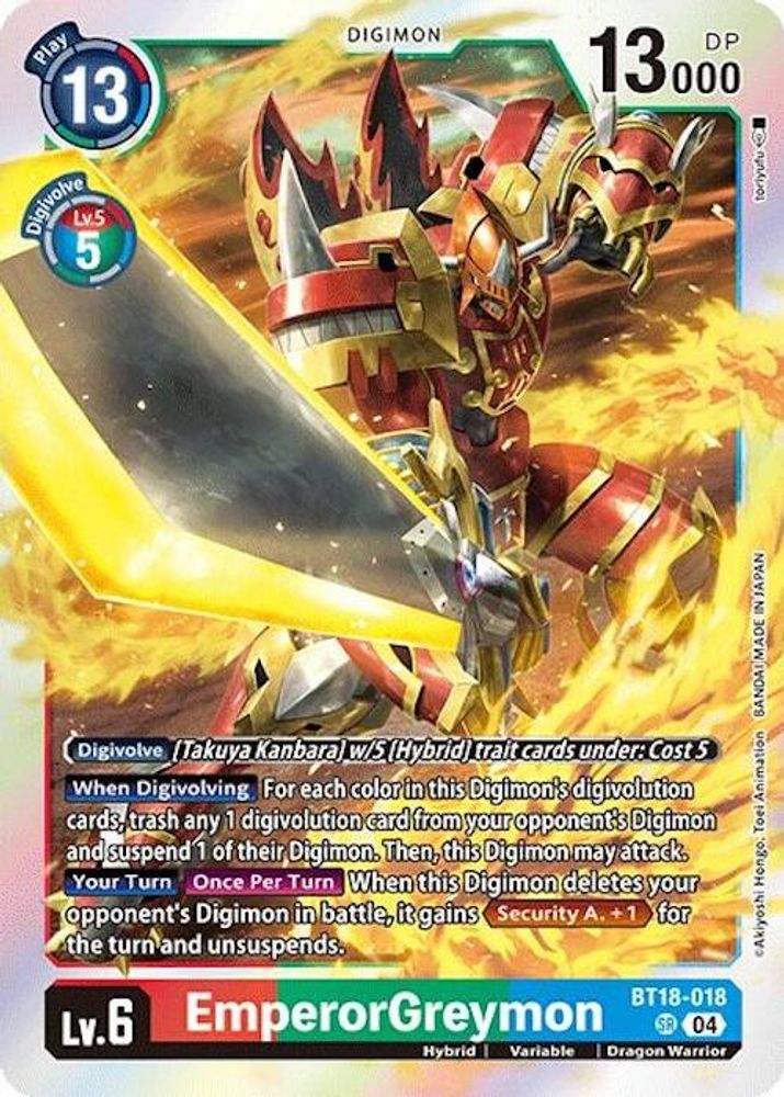 EmperorGreymon (BT18-018) Super Rare - Digimon Release Special Booster 2.0