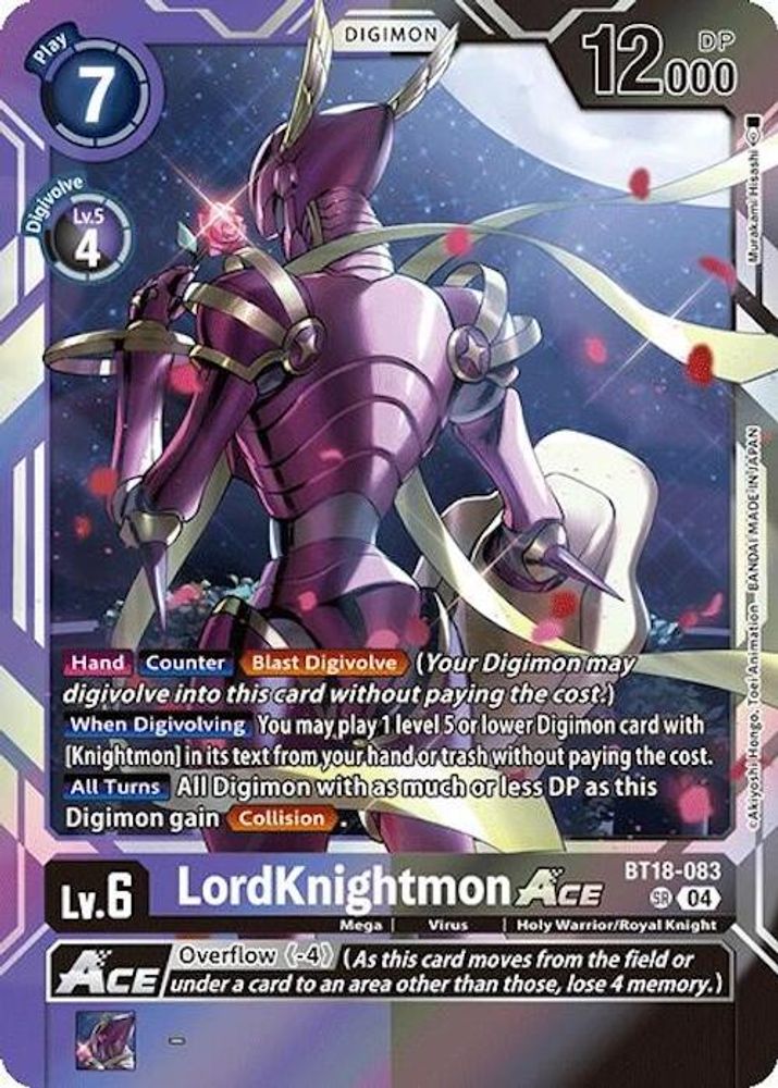 LordKnightmon ACE (BT18-083) Super Rare - Digimon Release Special Booster 2.0