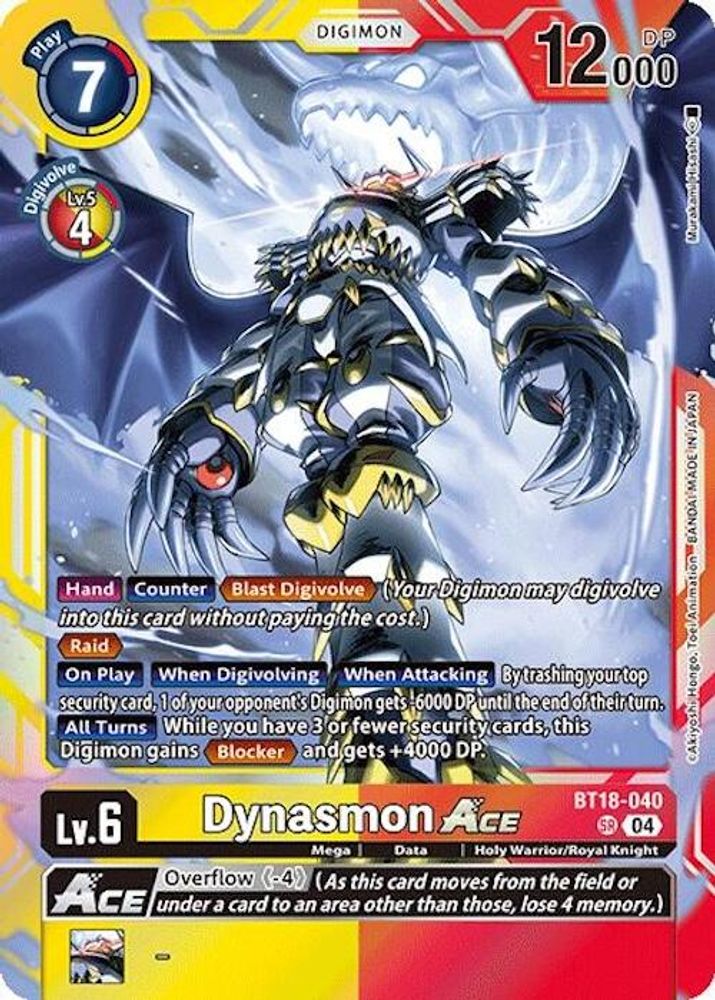 Dynasmon ACE (BT18-040) Super Rare - Digimon Release Special Booster 2.0