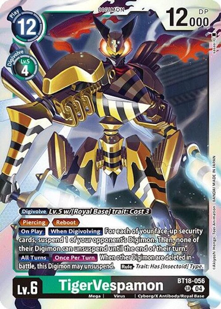 TigerVespamon (BT18-056) Super Rare - Digimon Release Special Booster 2.0