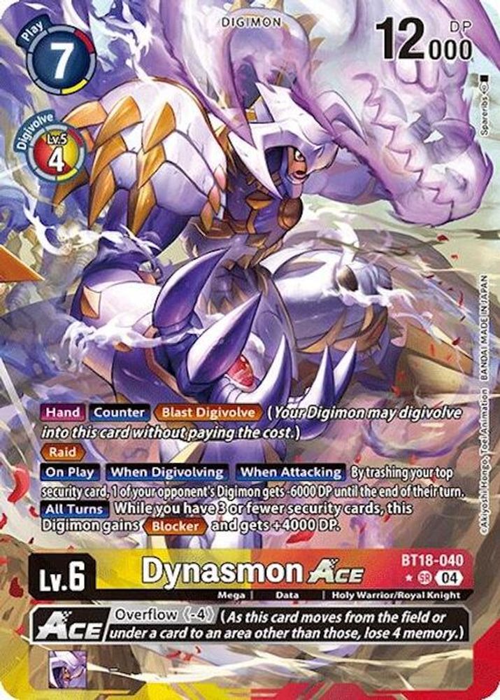 Dynasmon ACE (Alternate Art) (BT18-040) SR★ - Digimon Release Special Booster 2.0