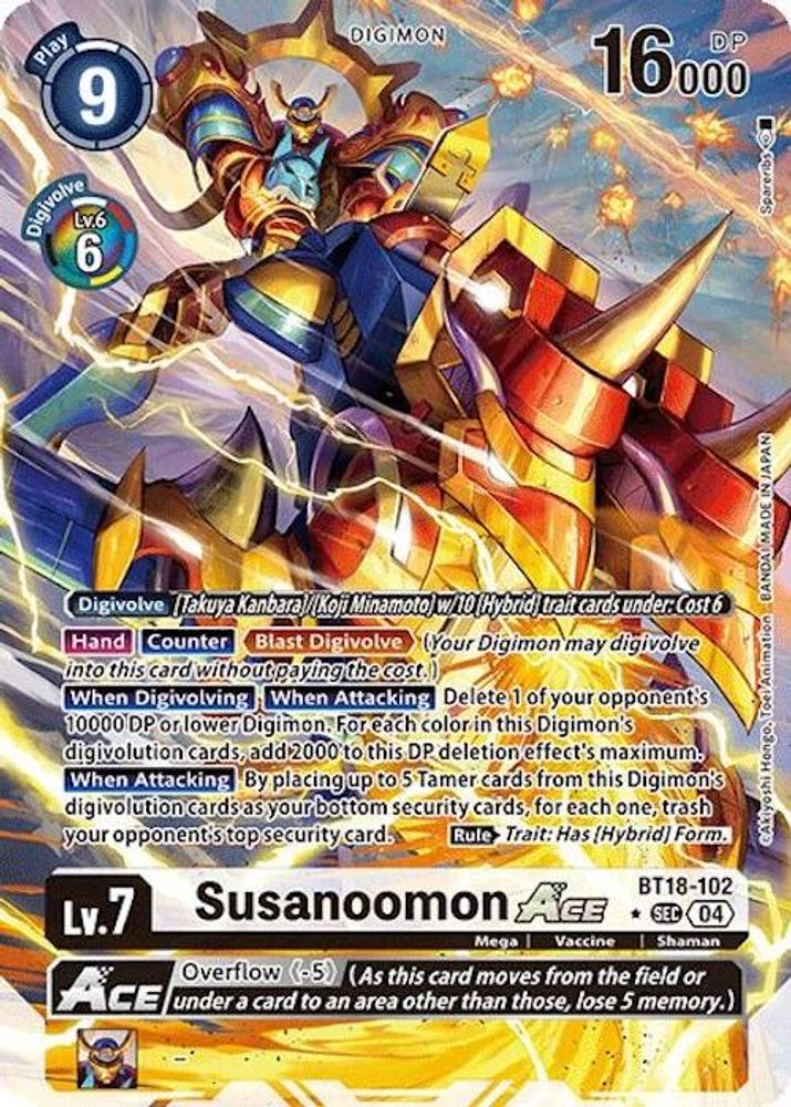 Susanoomon ACE (Alternate Art) (BT18-102) SEC★ - Digimon Release Special Booster 2.0