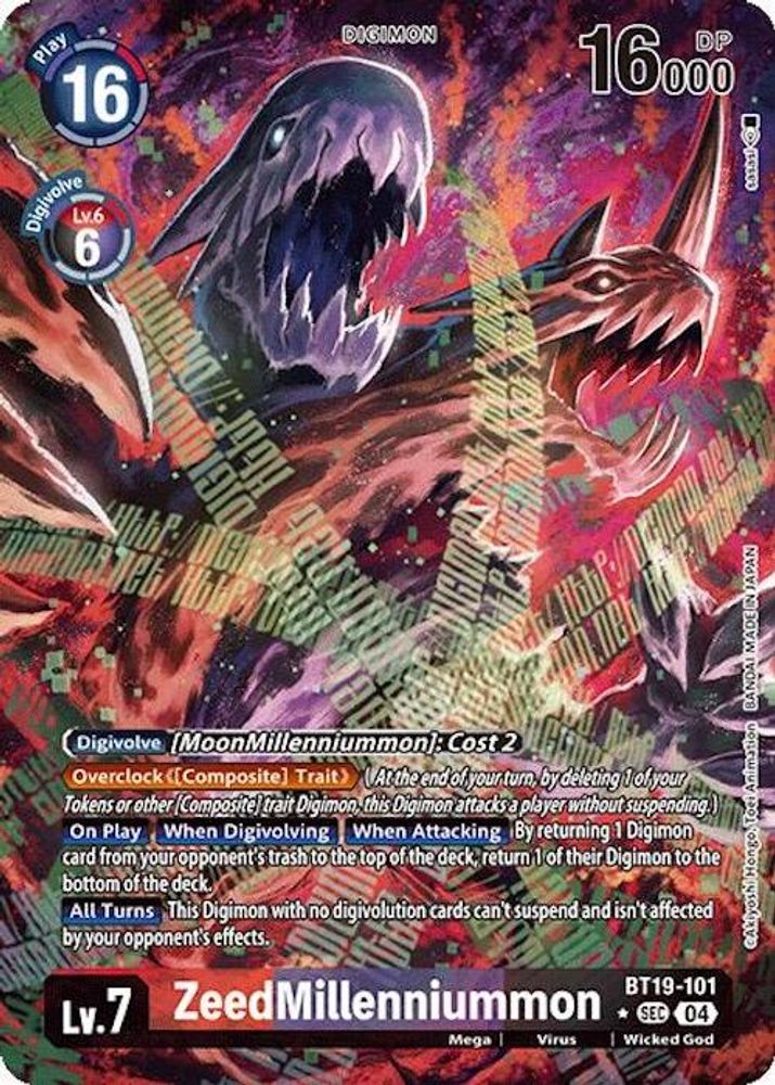 ZeedMillenniummon (Alternate Art) (BT19-101) SEC★ - Digimon Release Special Booster 2.0