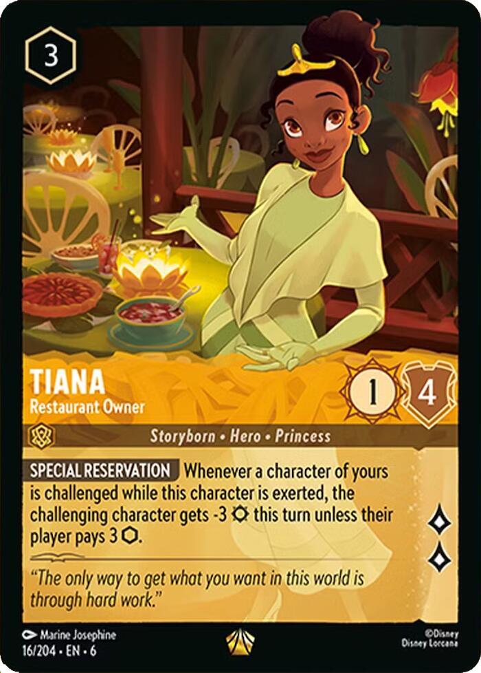 Tiana - Restaurant Owner - 016/204 - Legendary - Lorcana Azurite Sea