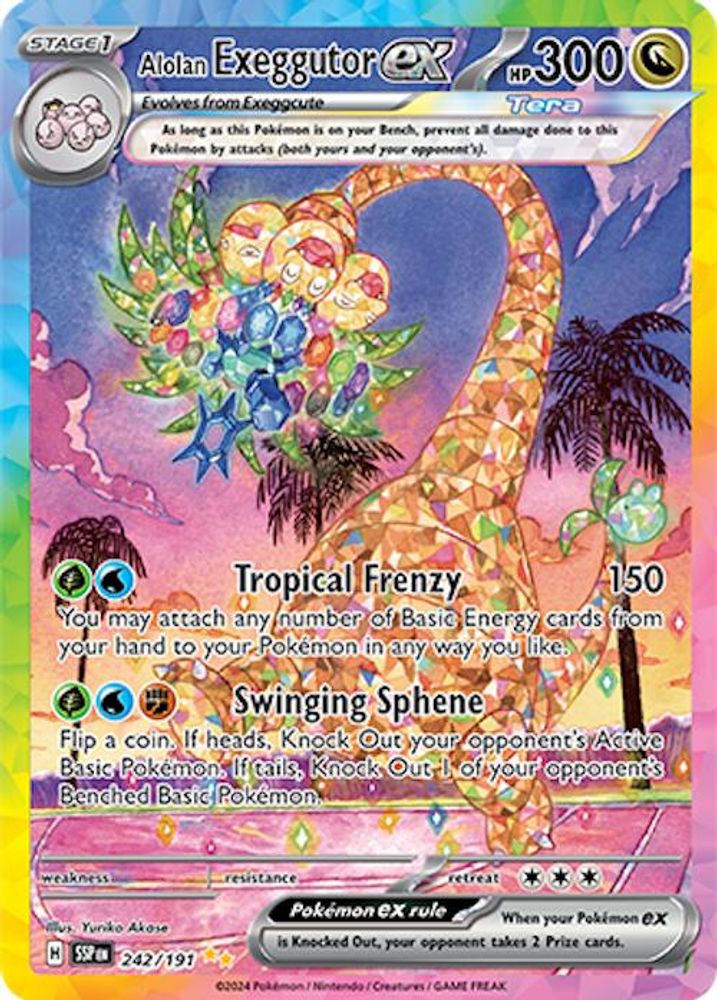 Alolan Exeggutor ex - [  242/191 ] - Special Illustration Rare - Pokemon SV08 Surging Sparks