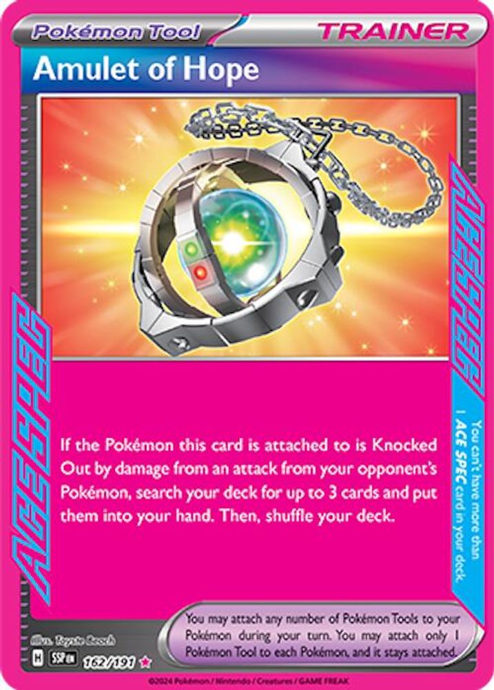Amulet of Hope - [  162/191 ] - ACE SPEC Rare - Pokemon SV08 Surging Sparks