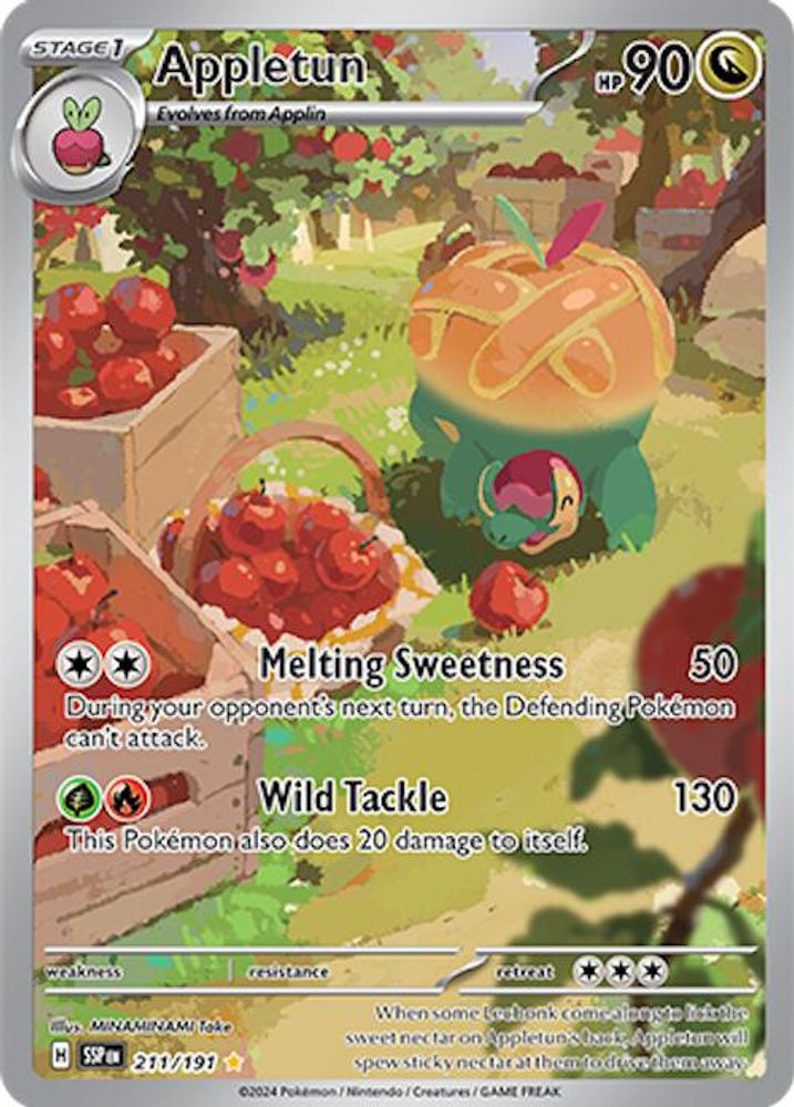 Appletun - [  211/191 ] - Illustration Rare - Pokemon SV08 Surging Sparks