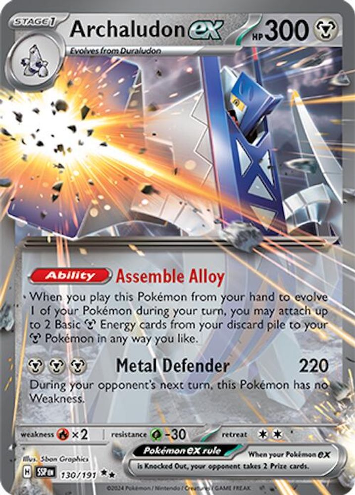 Archaludon ex - [  130/191 ] - Double Rare - Pokemon SV08 Surging Sparks