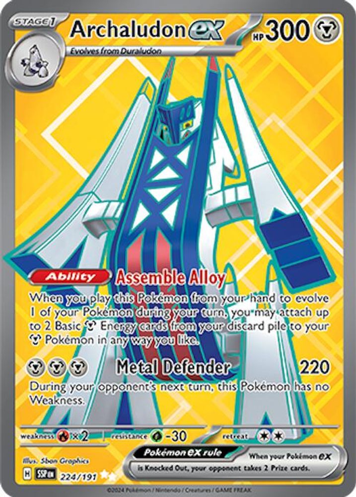 Archaludon ex - [  224/191 ] - Ultra Rare - Pokemon SV08 Surging Sparks