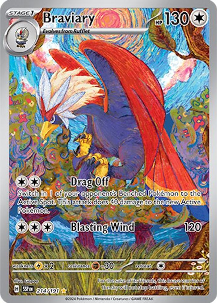Braviary - [  214/191 ] - Illustration Rare - Pokemon SV08 Surging Sparks