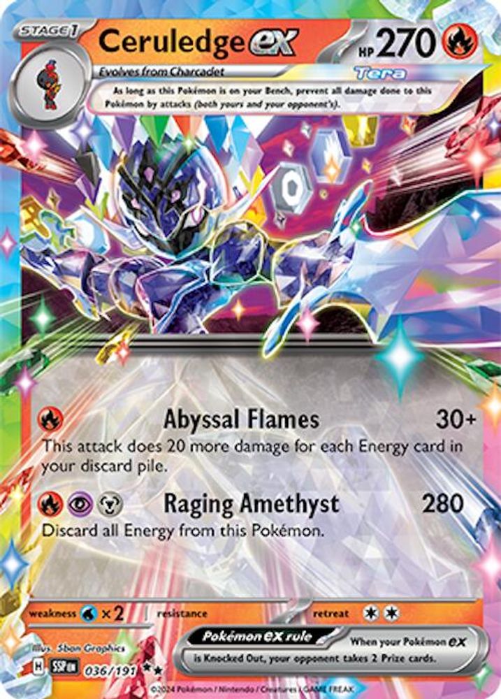 Ceruledge ex - [  036/191 ] - Double Rare - Pokemon SV08 Surging Sparks