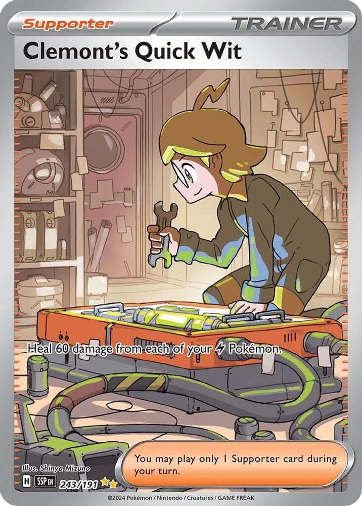 Clemont's Quick Wit - [  243/191 ] - Special Illustration Rare - Pokemon SV08 Surging Sparks