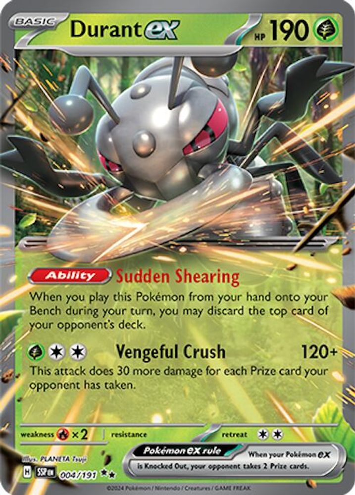 Durant ex - [  004/191 ] - Double Rare - Pokemon SV08 Surging Sparks