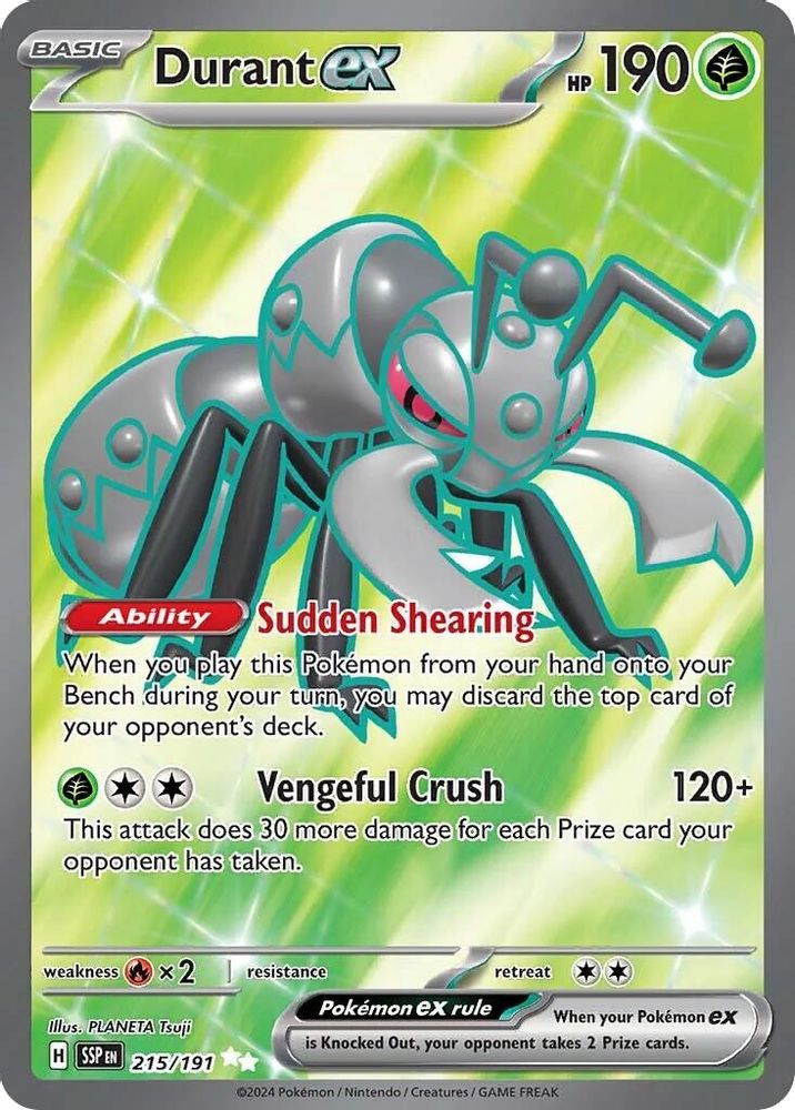 Durant ex - [  215/191 ] - Ultra Rare - Pokemon SV08 Surging Sparks