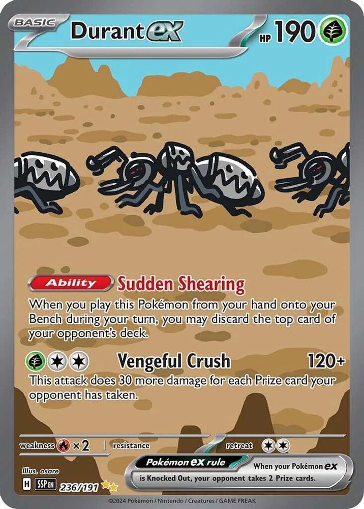 Durant ex - [  236/191 ] - Special Illustration Rare - Pokemon SV08 Surging Sparks