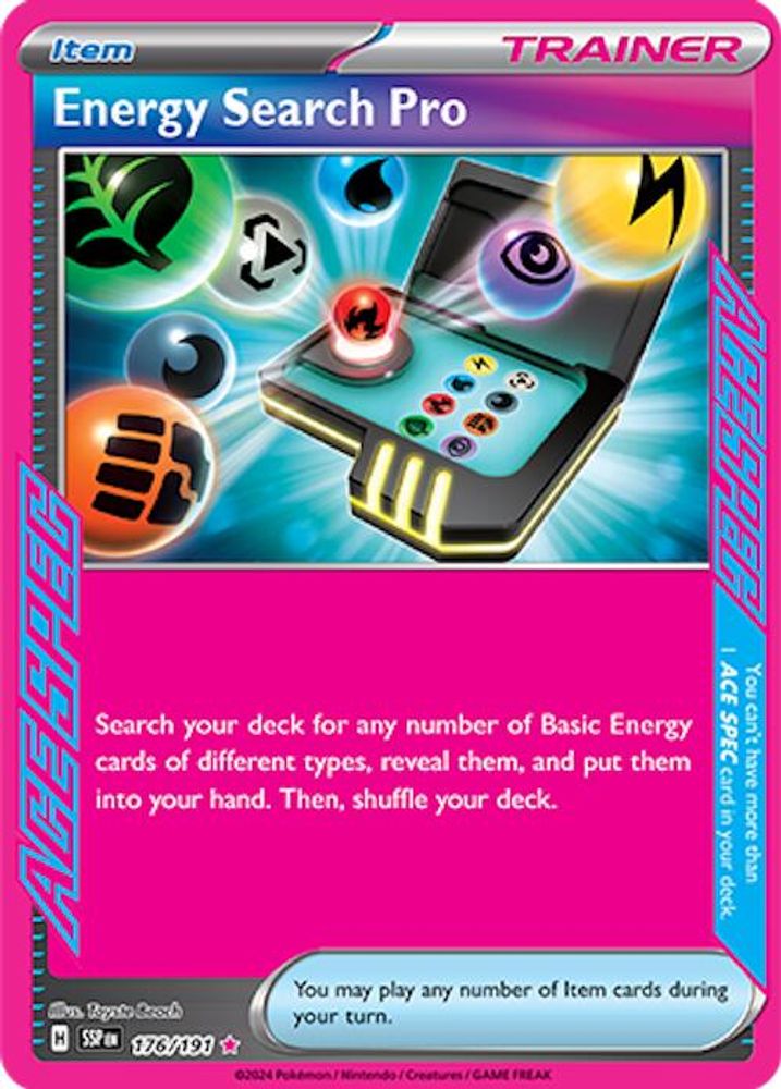 Energy Search Pro - [  176/191 ] - ACE SPEC Rare - Pokemon SV08 Surging Sparks
