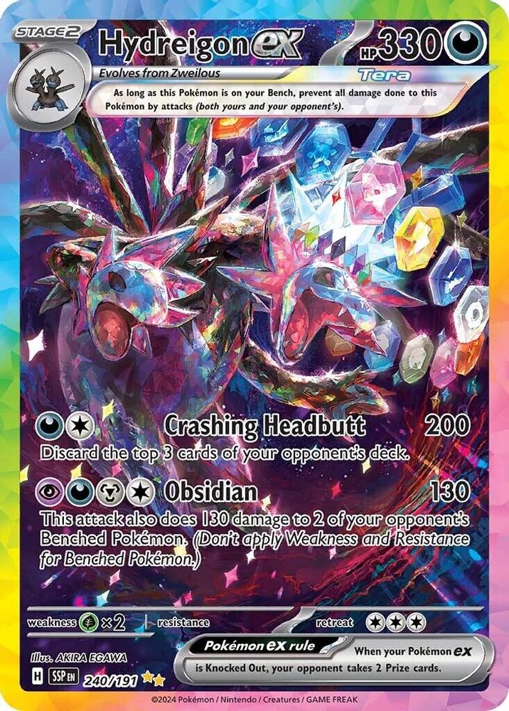 Hydreigon ex - [  240/191 ] - Special Illustration Rare - Pokemon SV08 Surging Sparks