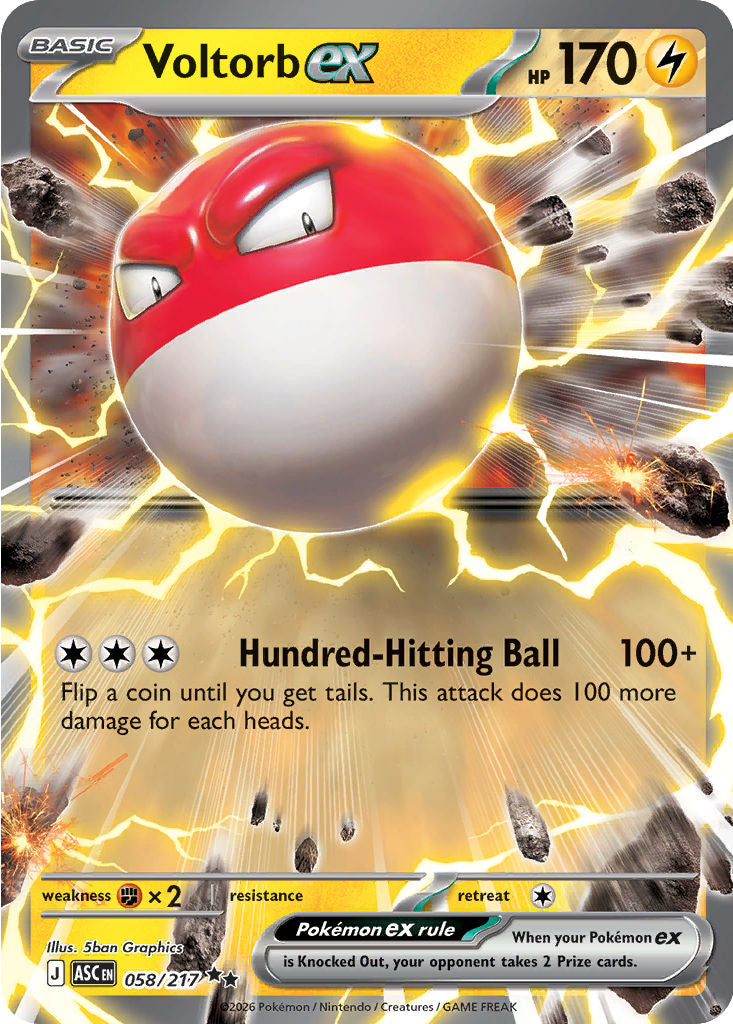 Voltorb ex - ( 058 ) - Double Rare - Pokemon ME Ascended Heroes