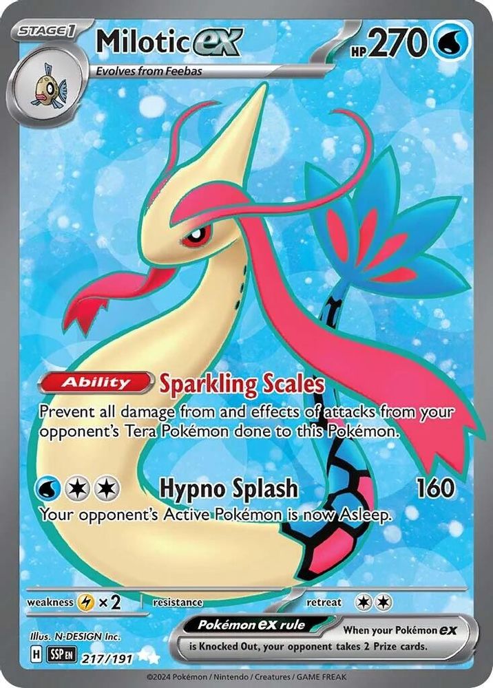 Milotic ex - [  217/191 ] - Ultra Rare - Pokemon SV08 Surging Sparks