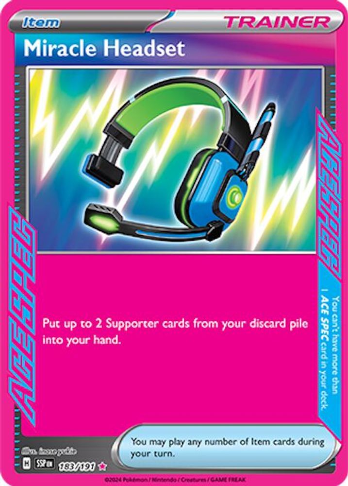 Miracle Headset - [  183/191 ] - ACE SPEC Rare - Pokemon SV08 Surging Sparks