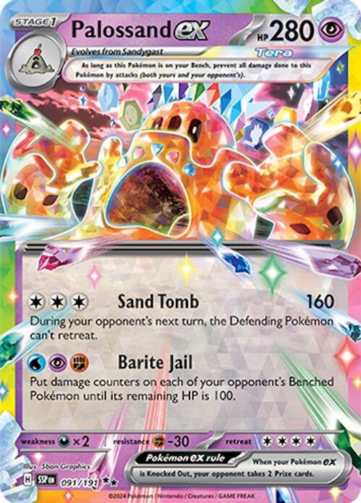 Palossand ex - [  091/191 ] - Double Rare - Pokemon SV08 Surging Sparks