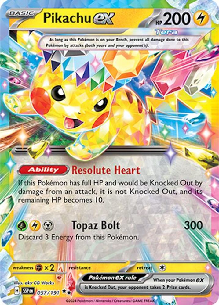 Pikachu ex - [  057/191 ] - Double Rare - Pokemon SV08 Surging Sparks