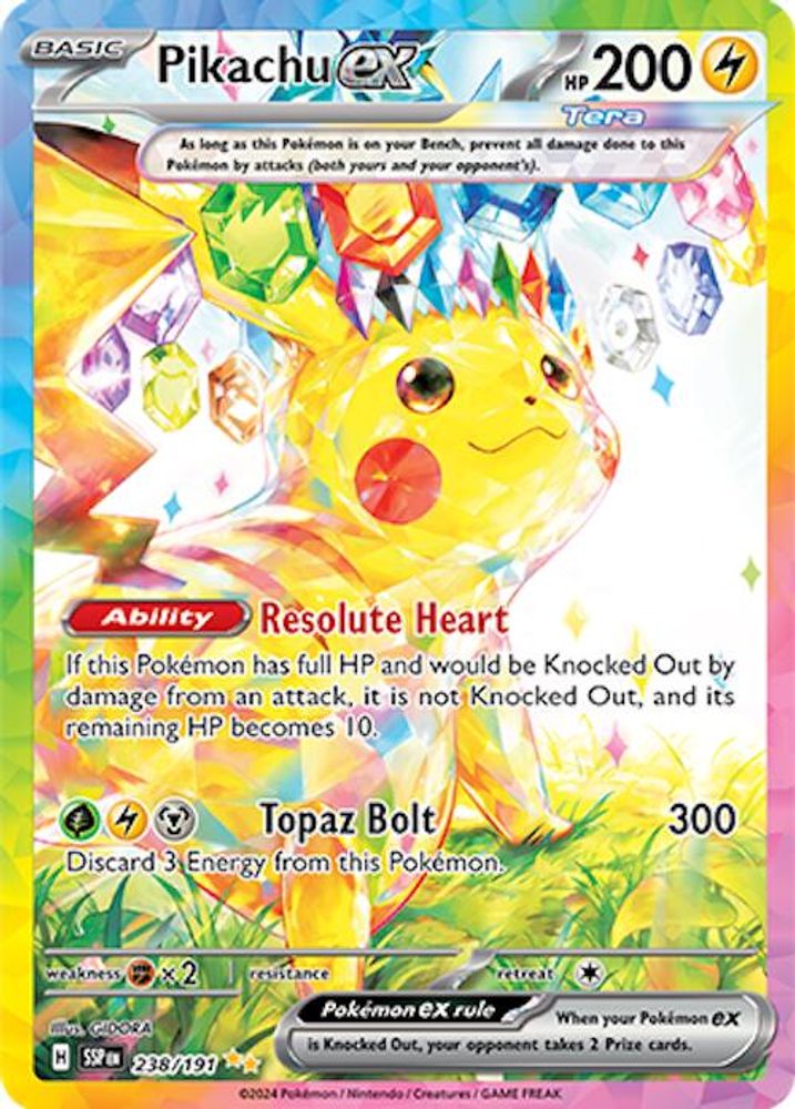 Pikachu ex - [  238/191 ] - Special Illustration Rare - Pokemon SV08 Surging Sparks