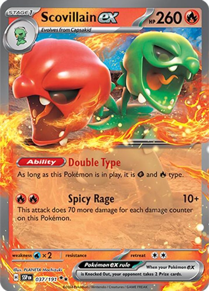Scovillain ex - [  037/191 ] - Double Rare - Pokemon SV08 Surging Sparks