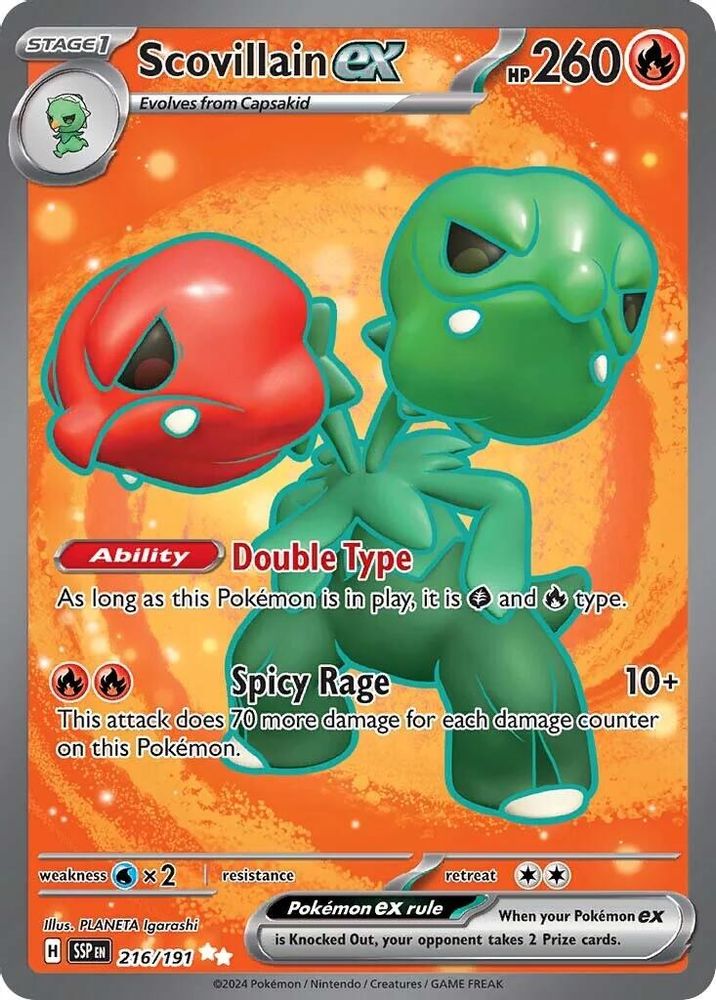 Scovillain ex - [  216/191 ] - Ultra Rare - Pokemon SV08 Surging Sparks