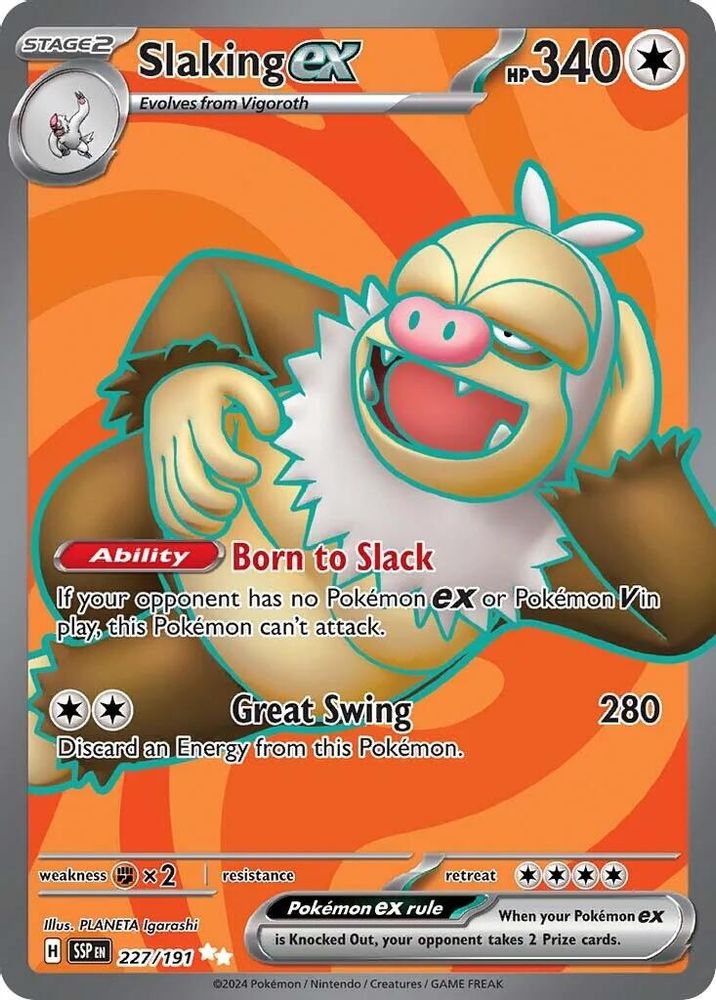 Slaking ex - [  227/191 ] - Ultra Rare - Pokemon SV08 Surging Sparks
