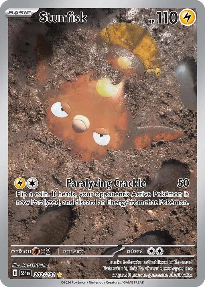 Stunfisk - [  202/191 ] - Illustration Rare - Pokemon SV08 Surging Sparks