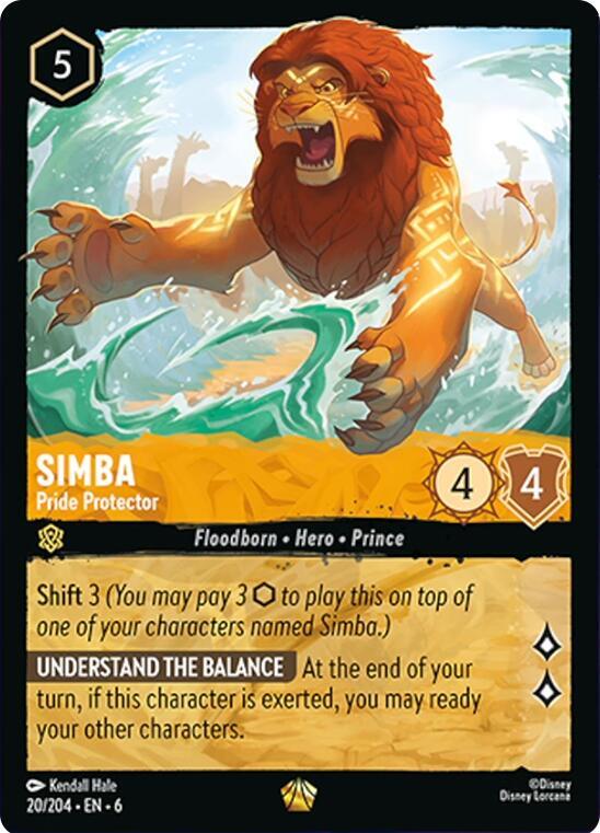 Simba - Pride Protector - 20/204 - Legendary - Lorcana Azurite Sea