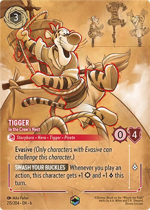 ENCHANTED Tigger - In the Crow's Nest - 215/204 - Enchanted - Lorcana Azurite Sea