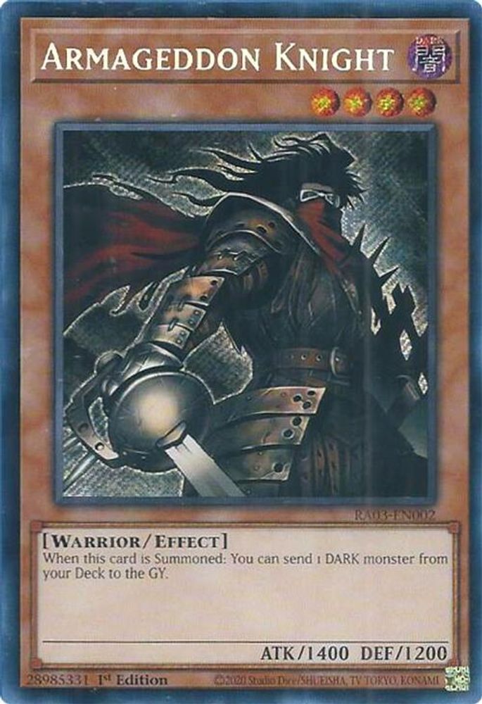 [SECRET RARE] Armageddon Knight (Secret Rare) - (RA03-EN002) - 1st Edition