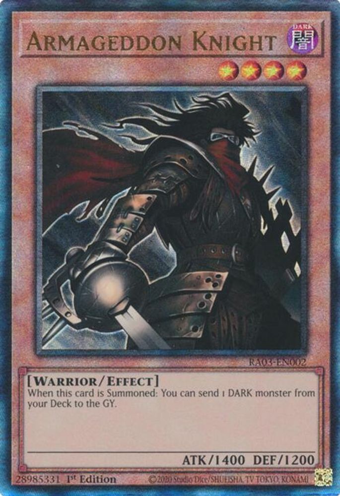 [ULTIMATE RARE] Armageddon Knight (PUR) - (RA03-EN002) - 1st Edition