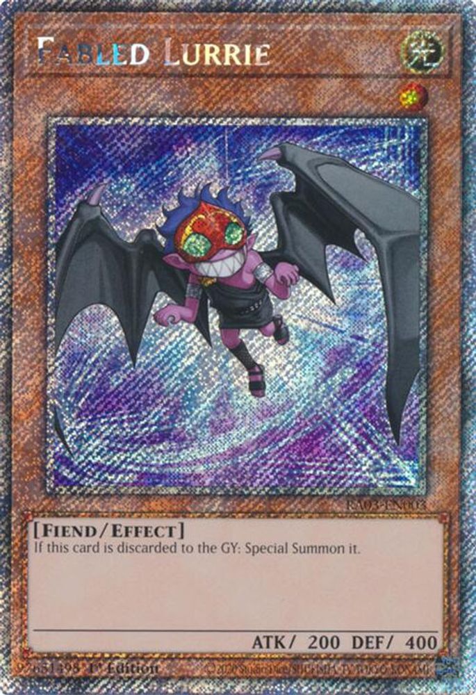 [PLATINUM RARE] Fabled Lurrie (Platinum Secret Rare) - (RA03-EN003) - 1st Edition