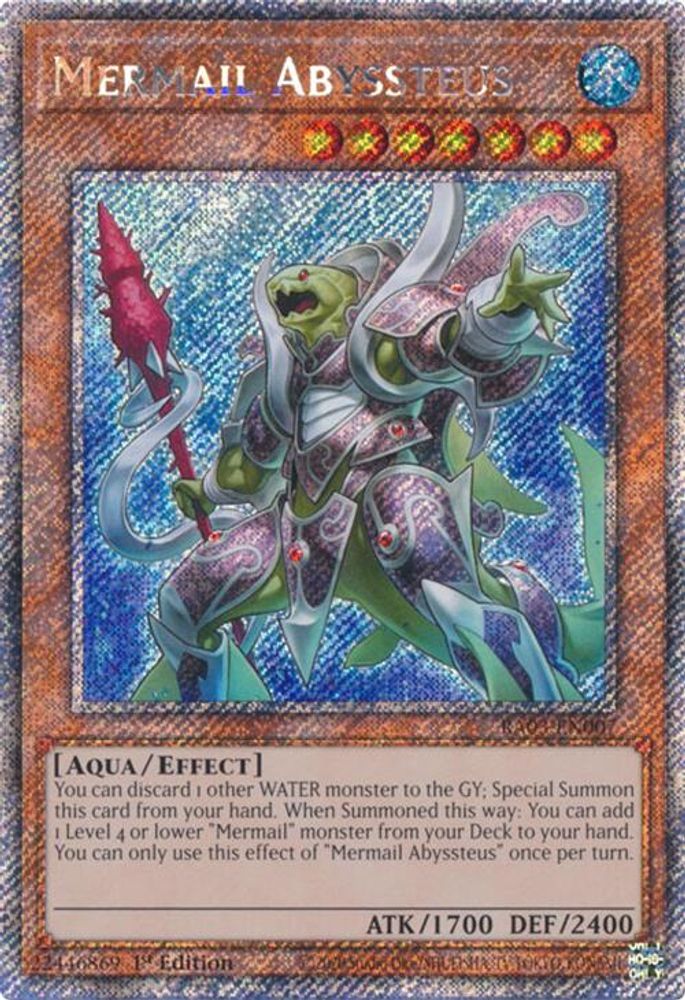[PLATINUM RARE] Mermail Abyssteus (Platinum Secret Rare) - (RA03-EN007) - 1st Edition