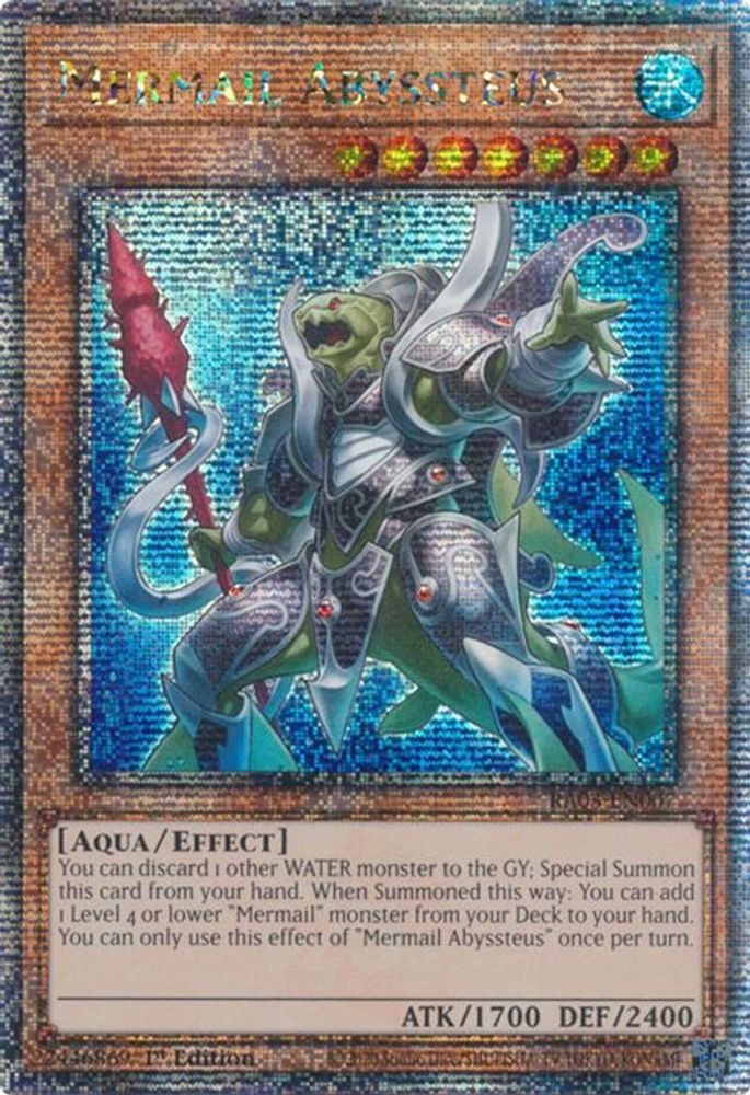 [QUARTER CENTURY RARE] Mermail Abyssteus (Quarter Century Secret Rare) - (RA03-EN007) - 1st Edition
