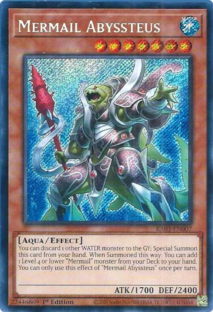 [SECRET RARE] Mermail Abyssteus (Secret Rare) - (RA03-EN007) - 1st Edition
