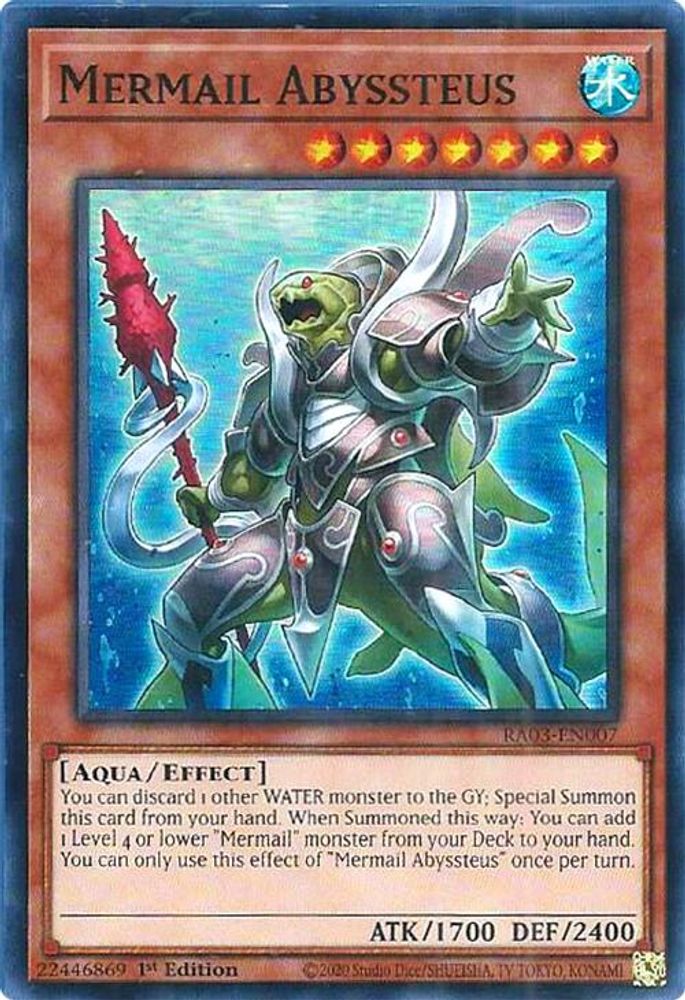 [SUPER RARE] Mermail Abyssteus - (RA03-EN007) - 1st Edition