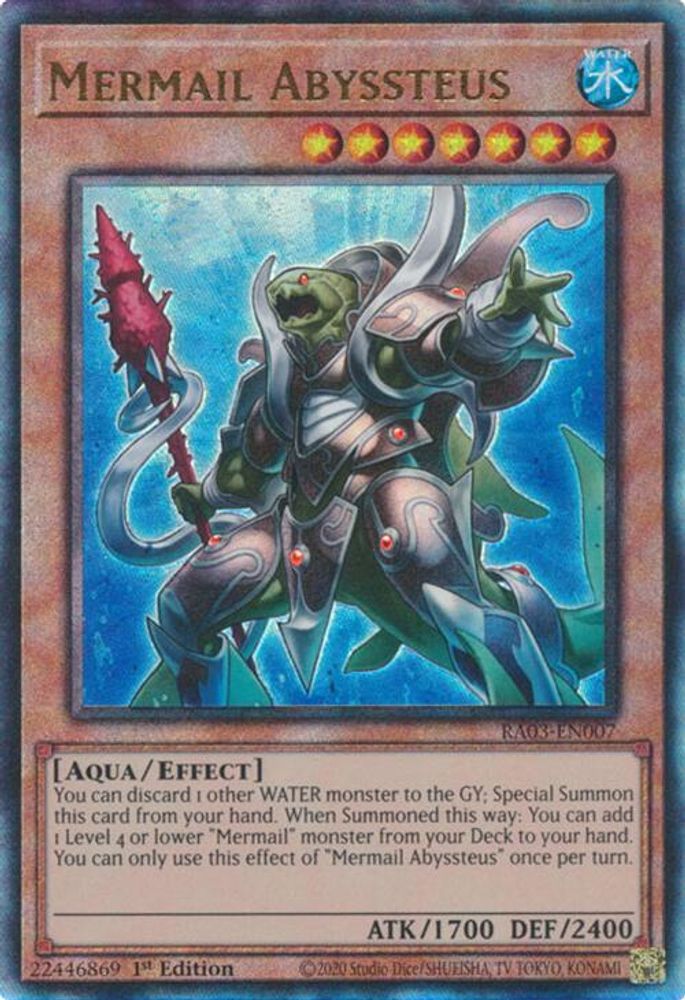 [ULTIMATE RARE] Mermail Abyssteus (PUR) - (RA03-EN007) - 1st Edition