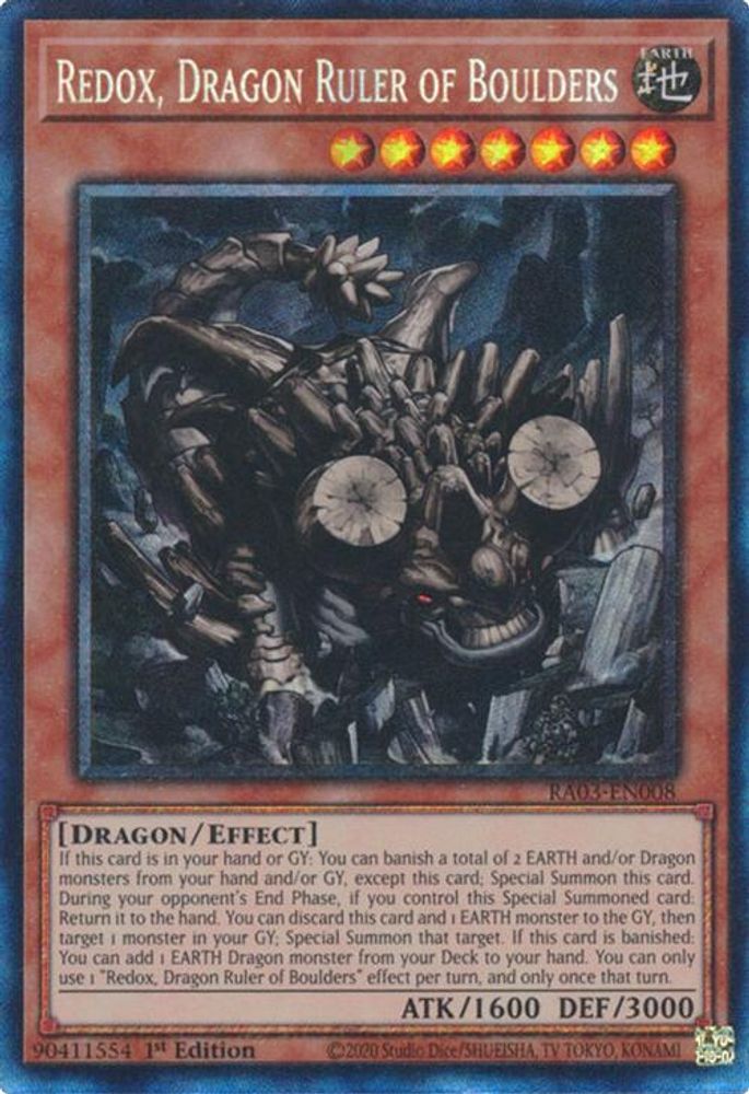 [COLLECTOR RARE] Redox, Dragon Ruler of Boulders (PCR) - (RA03-EN008) - 1st Edition