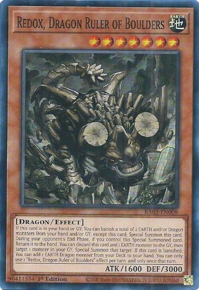 [SUPER RARE] Redox, Dragon Ruler of Boulders - (RA03-EN008) - 1st Edition